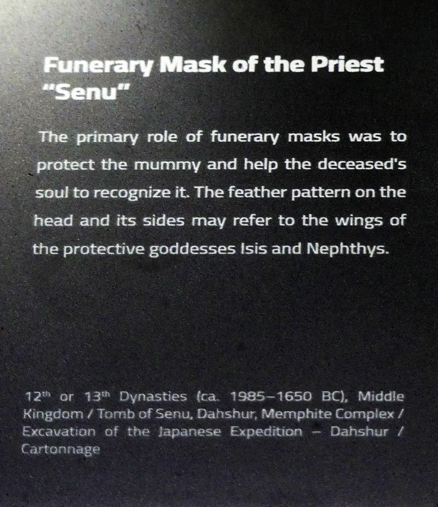 funerary mask text